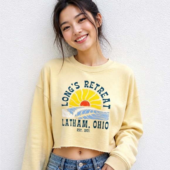 Blue 84 Tops - Blue‎ 84 Yellow Latham Ohio Cropped Sweatshirt M
